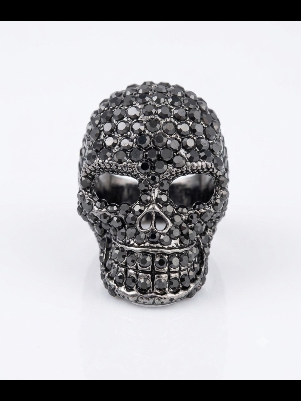 Decorative Black Crystal Skull Accent
